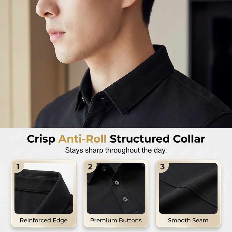 Chemise décontractée de bureau unie à manches courtes pour homme, effet rafraîchissant