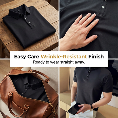Chemise décontractée de bureau unie à manches courtes pour homme, effet rafraîchissant