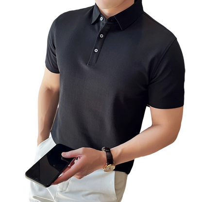 Chemise décontractée de bureau unie à manches courtes pour homme, effet rafraîchissant