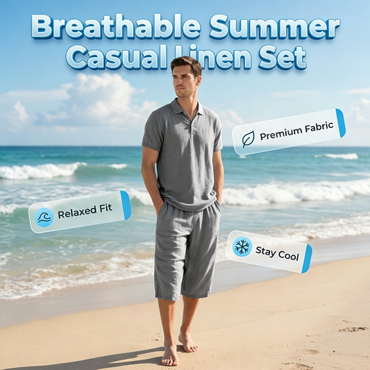 👕 PROMO LIMITÉE 50% DE RÉDUCTION ! 💥 Ensemble Chemise Pantalon Lin Homme – Respirant, Coupe Décontractée, Estival ✨