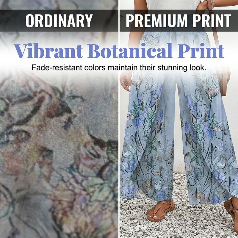 Pantalon large à imprimé et cordon de serrage pour femme