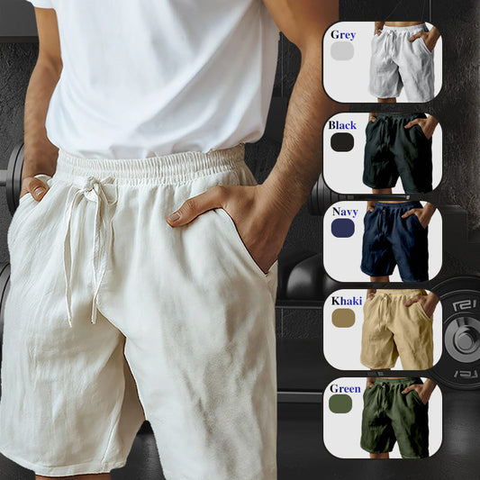 🔥 50 % DE RÉDUCTION ⏰ Short pour homme avec cordon de serrage élastique et motif uni