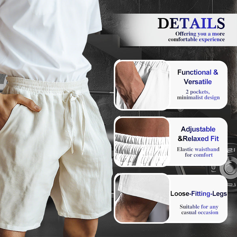 🔥 50 % DE RÉDUCTION ⏰ Short pour homme avec cordon de serrage élastique et motif uni