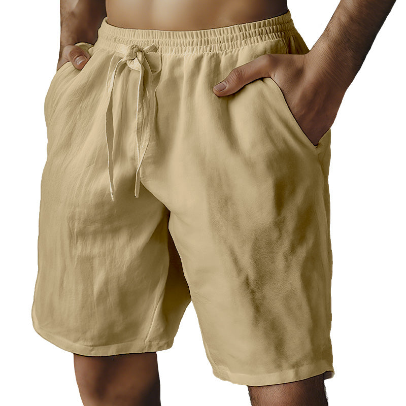 🔥 50 % DE RÉDUCTION ⏰ Short pour homme avec cordon de serrage élastique et motif uni