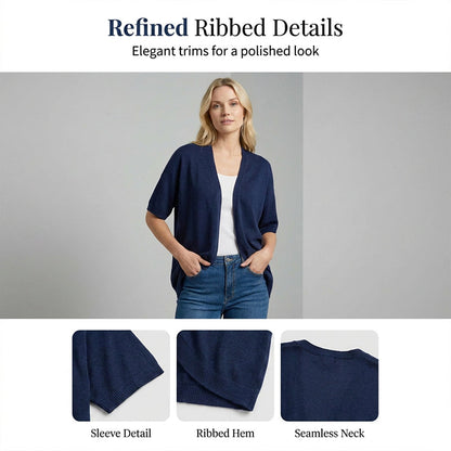 🌿 Cardigan décontracté à manches courtes pour femme 🌼