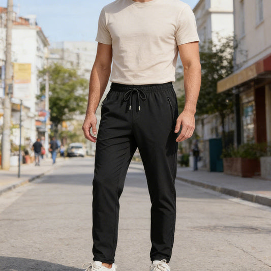 Pantalon de sport léger pour homme avec poches zippées