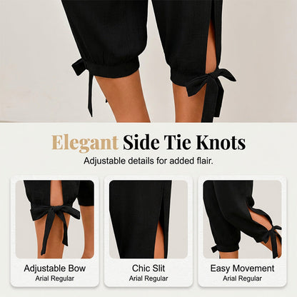 📢📢50 % DE RÉDUCTION !! ⏰Pantalon capri décontracté pour femme à taille élastiquée