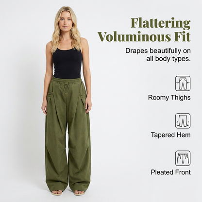 👖 50 % DE RÉDUCTION EN CE MOMENT ! 🏆 Pantalon lanterne plissé et volumineux – Fluide, élégant et à jambes larges – idéal pour un look estival chic ou une occasion formelle ✨