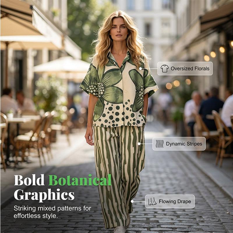 ☀️ Le best-seller de l'été 2026 est arrivé ! Ensemble 2 Pièces Femme : Haut Imprimé et Pantalon Assorti