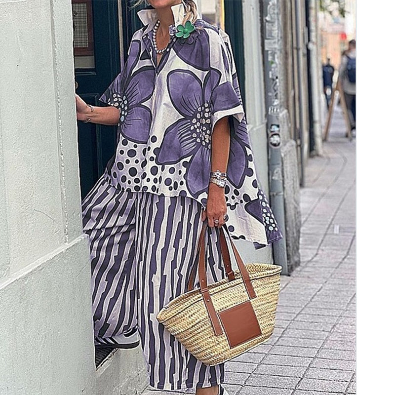 ☀️ Le best-seller de l'été 2026 est arrivé ! Ensemble 2 Pièces Femme : Haut Imprimé et Pantalon Assorti