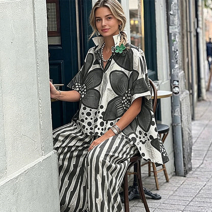 ☀️ Le best-seller de l'été 2026 est arrivé ! Ensemble 2 Pièces Femme : Haut Imprimé et Pantalon Assorti
