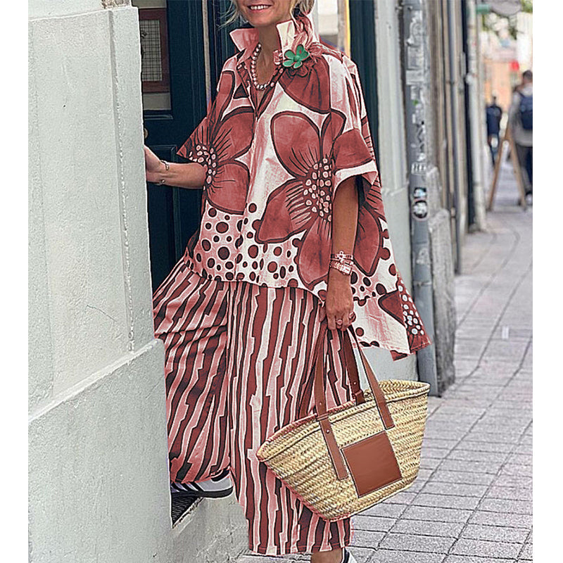 ☀️ Le best-seller de l'été 2026 est arrivé ! Ensemble 2 Pièces Femme : Haut Imprimé et Pantalon Assorti