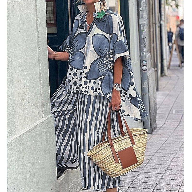 ☀️ Le best-seller de l'été 2026 est arrivé ! Ensemble 2 Pièces Femme : Haut Imprimé et Pantalon Assorti