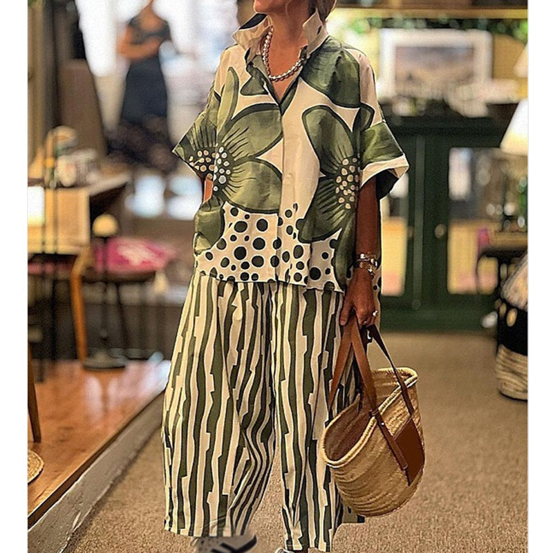 ☀️ Le best-seller de l'été 2026 est arrivé ! Ensemble 2 Pièces Femme : Haut Imprimé et Pantalon Assorti