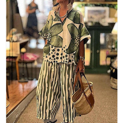 ☀️ Le best-seller de l'été 2026 est arrivé ! Ensemble 2 Pièces Femme : Haut Imprimé et Pantalon Assorti