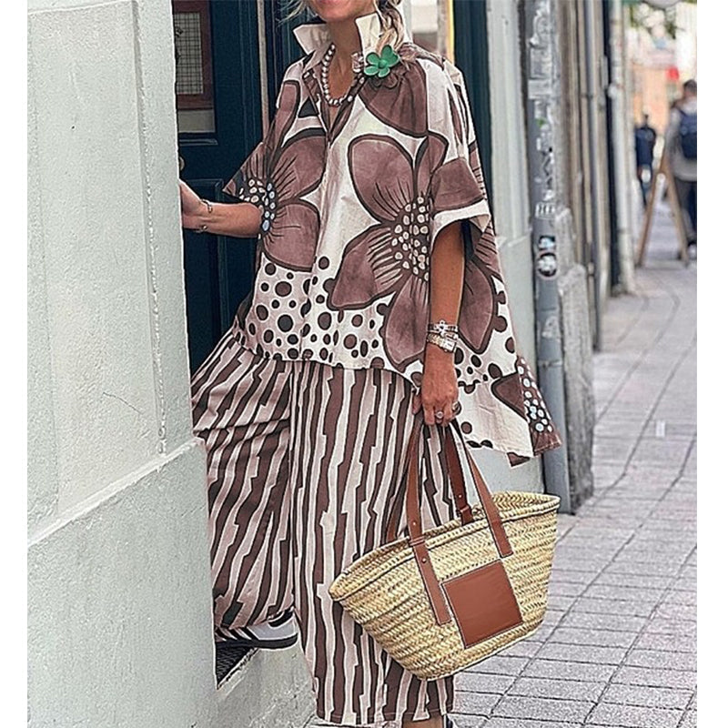 ☀️ Le best-seller de l'été 2026 est arrivé ! Ensemble 2 Pièces Femme : Haut Imprimé et Pantalon Assorti