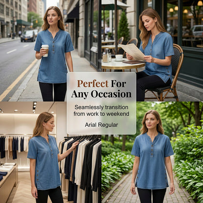 🔥 OFFRE LIMITÉE : 50 % DE RÉDUCTION !🔥Haut décontracté effet denim respirant pour femme
