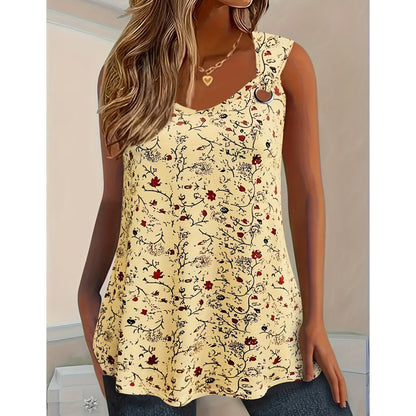 Débardeur d'été à imprimé floral pour femme