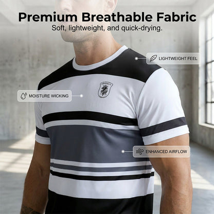 T-shirt rayé à blocs de couleur pour homme