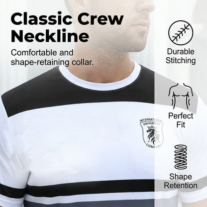 T-shirt rayé à blocs de couleur pour homme