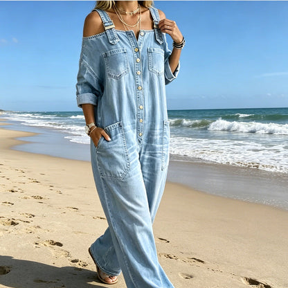 🥳VENTE EXCEPTIONNELLE 2026🥳💞Plus de 50 000 unités vendues👗👗 ! 50 % de réduction !Combinaison ample à jambes larges et poches