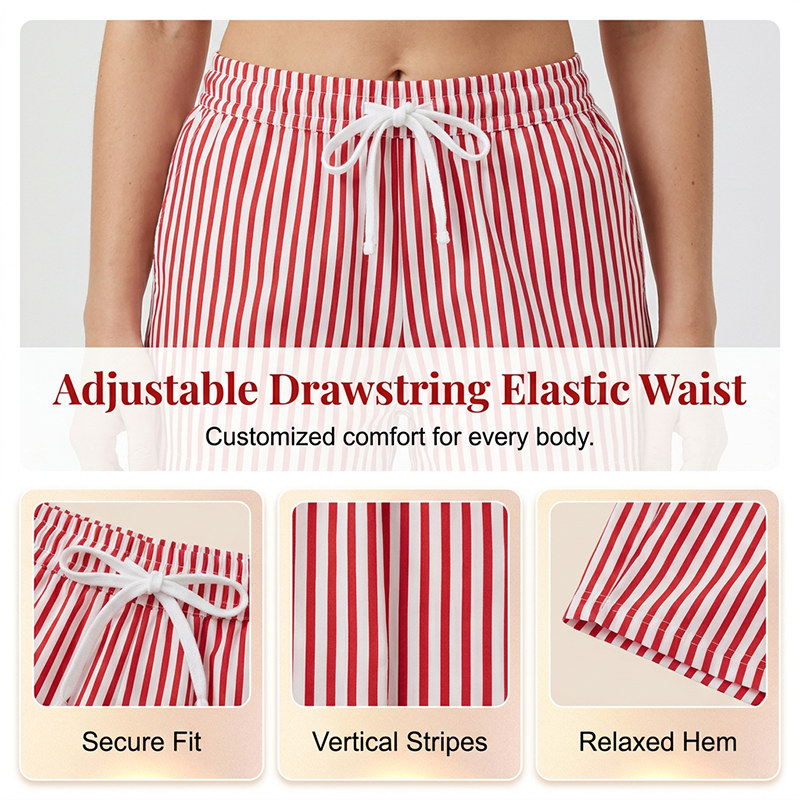 Ensemble composé d'une chemise décontractée à manches courtes rayée et d'un short pour femme