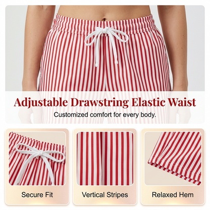 Ensemble composé d'une chemise décontractée à manches courtes rayée et d'un short pour femme