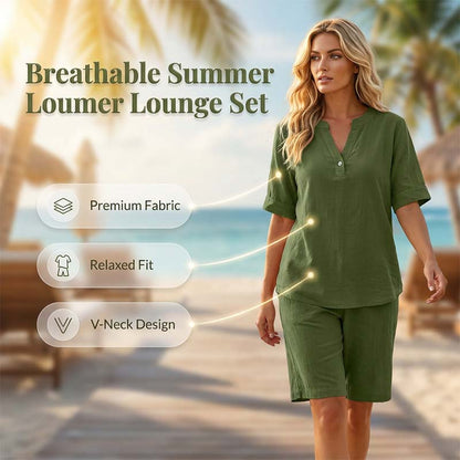 🌴 Tenue d'été avec décolleté V & short – Parfait pour la plage et les vacances tropicales !