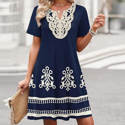 Robe décontractée à imprimé floral de style bohème pour femme