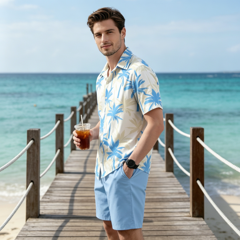 💨 Tellement léger, vous ne le sentirez presque pas ! Notre ensemble tropical respirant pour homme