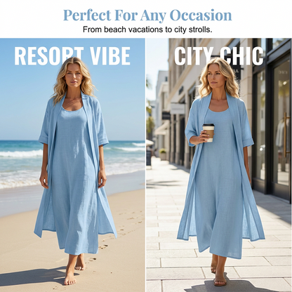 🌿 Aussi confortable qu'un pyjama – aussi chic qu'une tenue de plage ! La combinaison parfaite pour les jours chauds