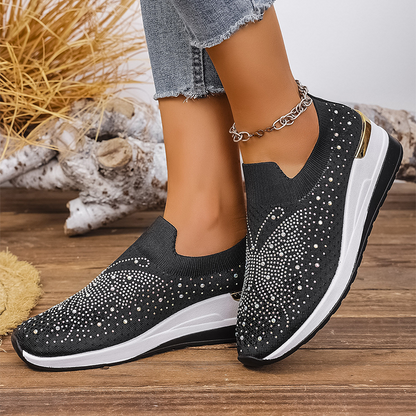 ✨ Baskets strass avec motif papillon – Faciles à enfiler & brillantes ! Parfaites pour le quotidien