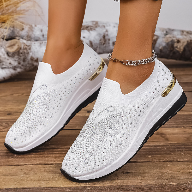✨ Baskets strass avec motif papillon – Faciles à enfiler & brillantes ! Parfaites pour le quotidien