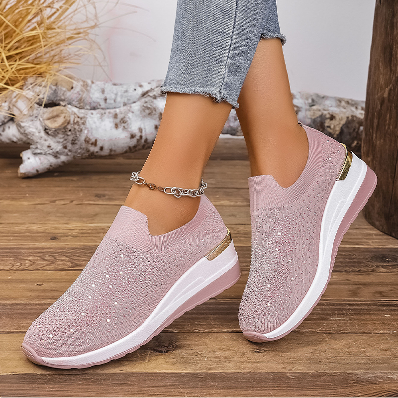 ✨ Baskets strass avec motif papillon – Faciles à enfiler & brillantes ! Parfaites pour le quotidien