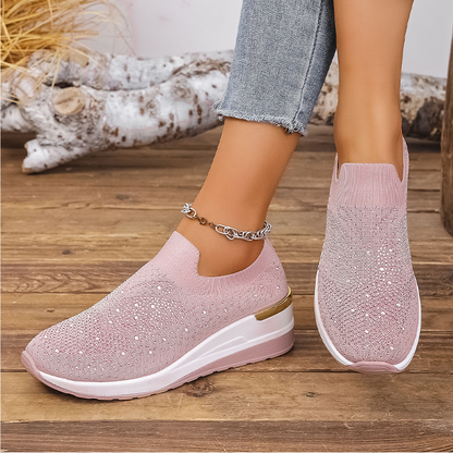 ✨ Baskets strass avec motif papillon – Faciles à enfiler & brillantes ! Parfaites pour le quotidien