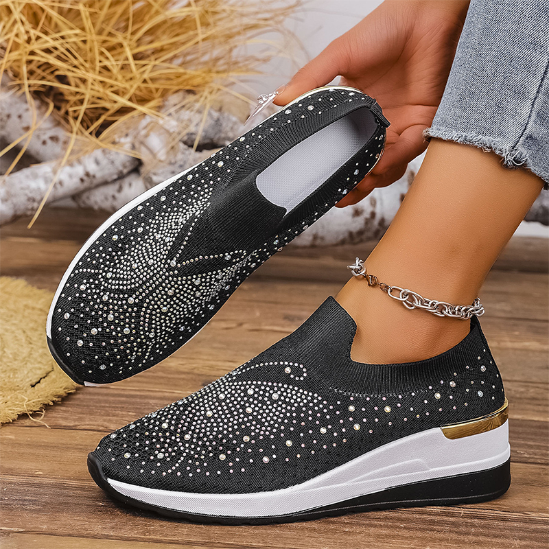 ✨ Baskets strass avec motif papillon – Faciles à enfiler & brillantes ! Parfaites pour le quotidien