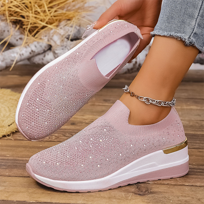 ✨ Baskets strass avec motif papillon – Faciles à enfiler & brillantes ! Parfaites pour le quotidien