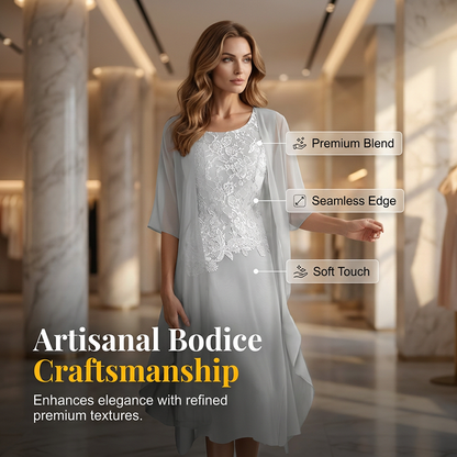 👗 La combinaison parfaite : Corsage en dentelle & superposition aérienne en chiffon – Élégance pure !