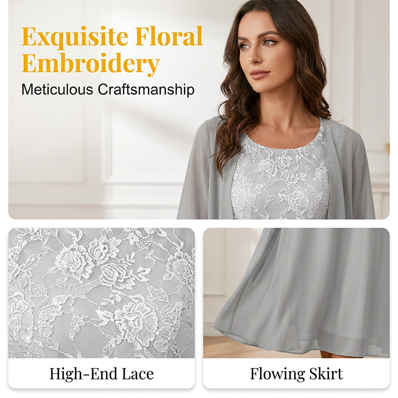 👗 La combinaison parfaite : Corsage en dentelle & superposition aérienne en chiffon – Élégance pure !
