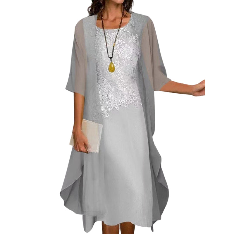 👗 La combinaison parfaite : Corsage en dentelle & superposition aérienne en chiffon – Élégance pure !