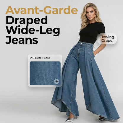 💞 PLUS DE 50.000 VENDUS-Jean taille haute à jambes larges – Look avant-gardiste au tombé spectaculaire !
