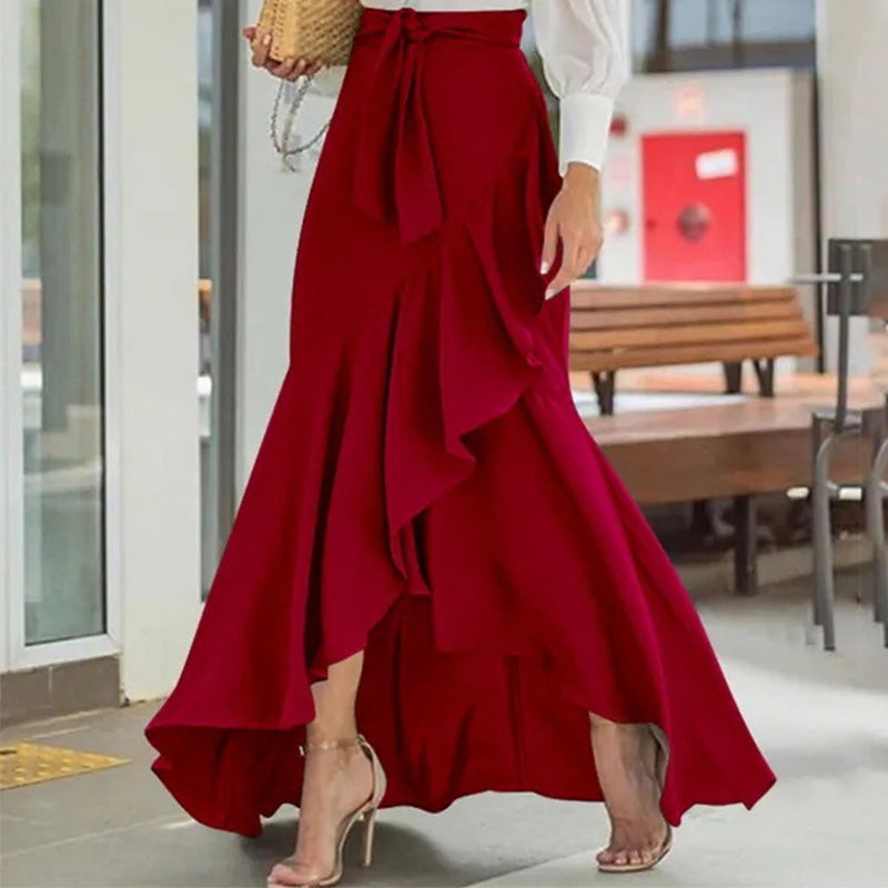💫🔥VENTE CHAUDE🔥 NOUVEAUTÉ – La jupe d'été parfaite – Taille haute, asymétrique & volants ludiques !