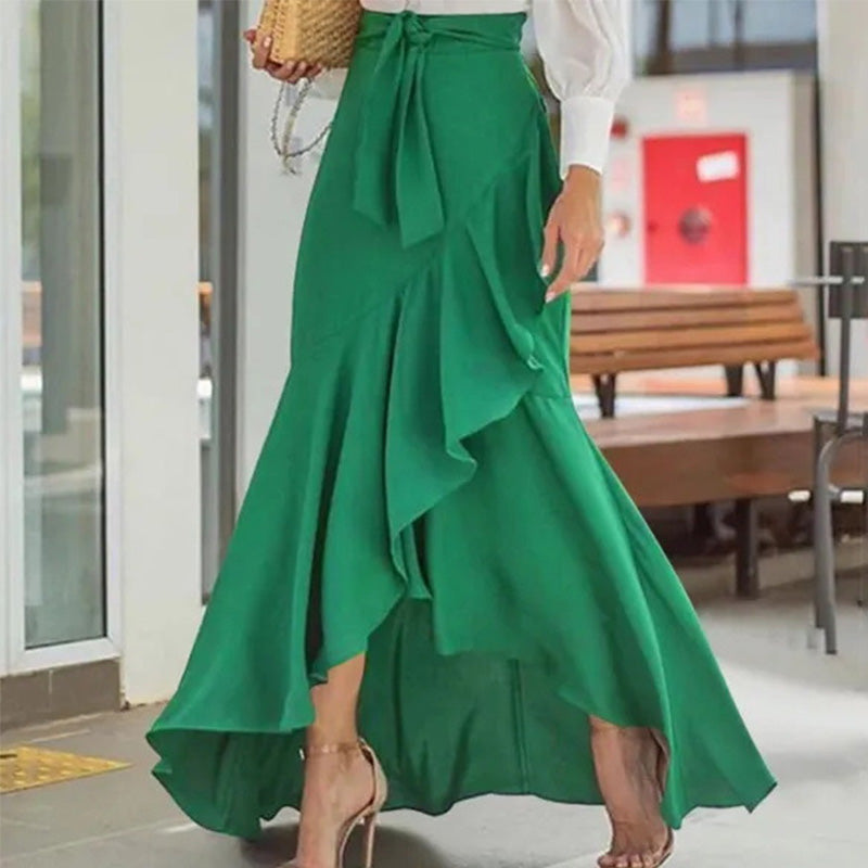 💫🔥VENTE CHAUDE🔥 NOUVEAUTÉ – La jupe d'été parfaite – Taille haute, asymétrique & volants ludiques !