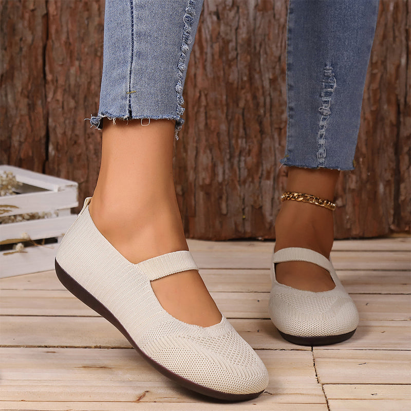 🔥VENTE CHAUDE🔥 Ballerines en tricot respirant pour femme – Douces et respirantes, confortables même après de longues promenades👟🌬️