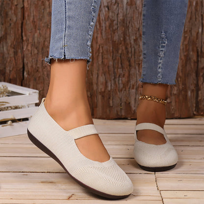 🔥VENTE CHAUDE🔥 Ballerines en tricot respirant pour femme – Douces et respirantes, confortables même après de longues promenades👟🌬️
