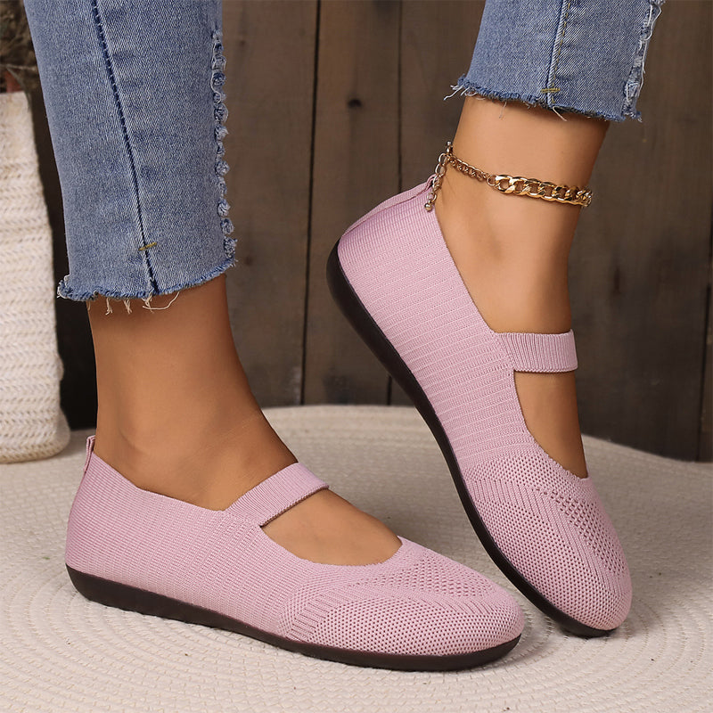 🔥VENTE CHAUDE🔥 Ballerines en tricot respirant pour femme – Douces et respirantes, confortables même après de longues promenades👟🌬️