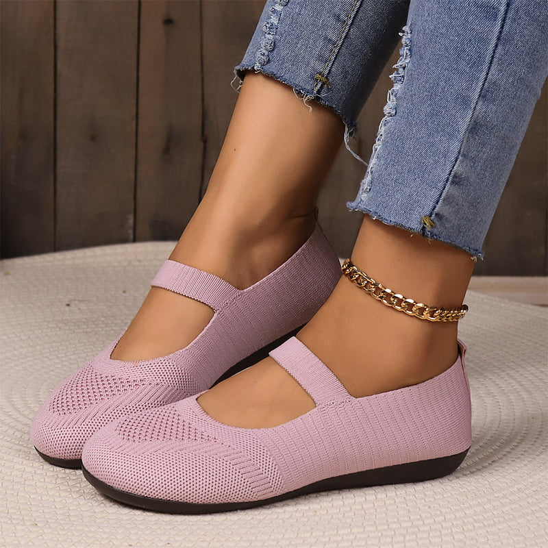 🔥VENTE CHAUDE🔥 Ballerines en tricot respirant pour femme – Douces et respirantes, confortables même après de longues promenades👟🌬️