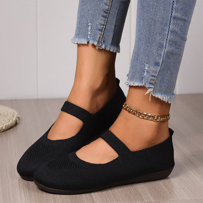 🔥VENTE CHAUDE🔥 Ballerines en tricot respirant pour femme – Douces et respirantes, confortables même après de longues promenades👟🌬️