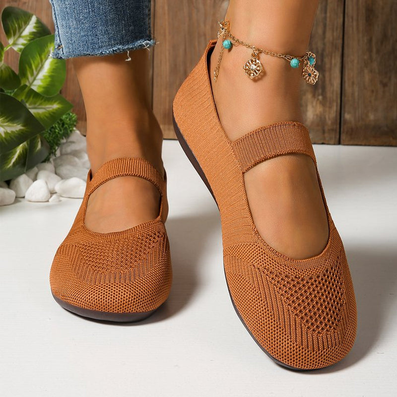 🔥VENTE CHAUDE🔥 Ballerines en tricot respirant pour femme – Douces et respirantes, confortables même après de longues promenades👟🌬️