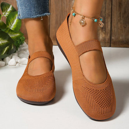 🔥VENTE CHAUDE🔥 Ballerines en tricot respirant pour femme – Douces et respirantes, confortables même après de longues promenades👟🌬️